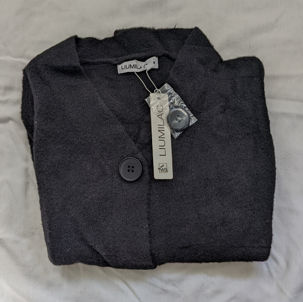 Fuzzy black cardigan